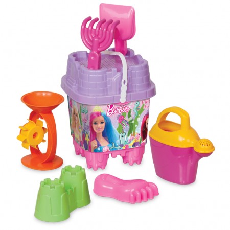 Big Castle Bucket Set with Watering Can, Water Mill and Accessories Barbie