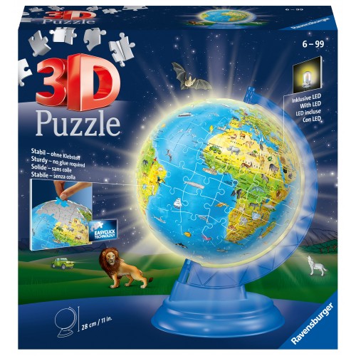 3D Puzzle 180 τεμ. Υδρόγειος για Παιδιά Night Edition